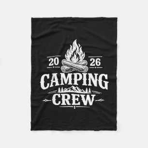 Retro groep camper trip familie bijpassend kampere fleece deken
