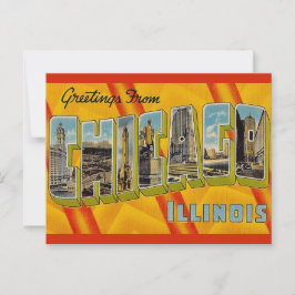 Retro groet uit Chicago Briefkaart