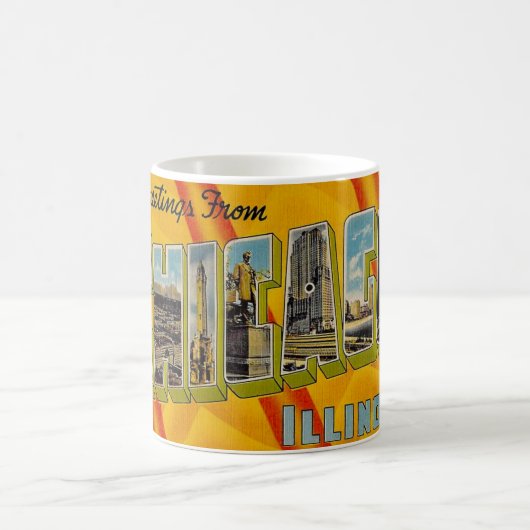 Retro groet uit Chicago Koffiemok (Center)