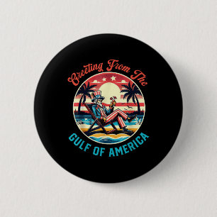 Retro groet uit de Golf van Amerika Trump Ronde Button 5,7 Cm