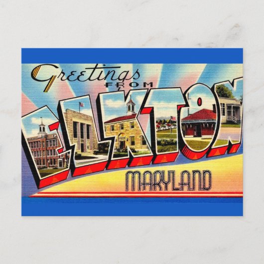 Retro groet uit Elkton MD Briefkaart (Voorkant)