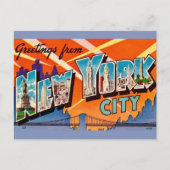 Retro groet uit New York City Briefkaart (Voorkant)
