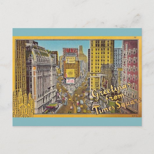 Retro groet uit Times NY Square Briefkaart (Voorkant)