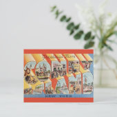 Retro groet van Coney Island NY Briefkaart (Staand voorkant)