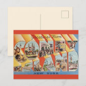 Retro groet van Coney Island NY Briefkaart (Voorkant / Achterkant)