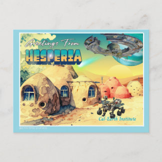 Retro Groet Van Hesperia CalEarth 2 Briefkaart