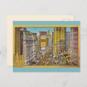 Retro groet vanuit Times NY Square Briefkaart (Voorkant / Achterkant)