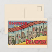 Retro groet voor Wilmington Delaware Briefkaart (Voorkant / Achterkant)