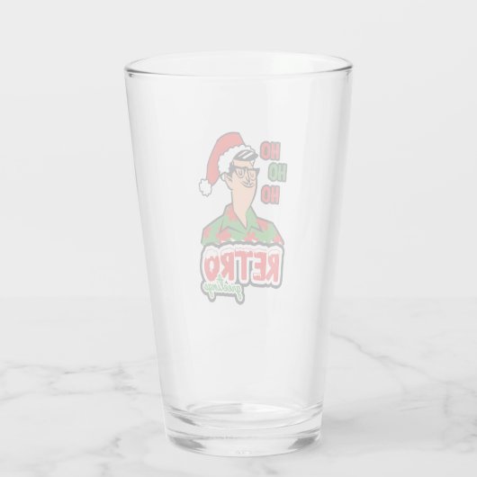 Retro Groeten Kerstmis Glas (Achterkant)