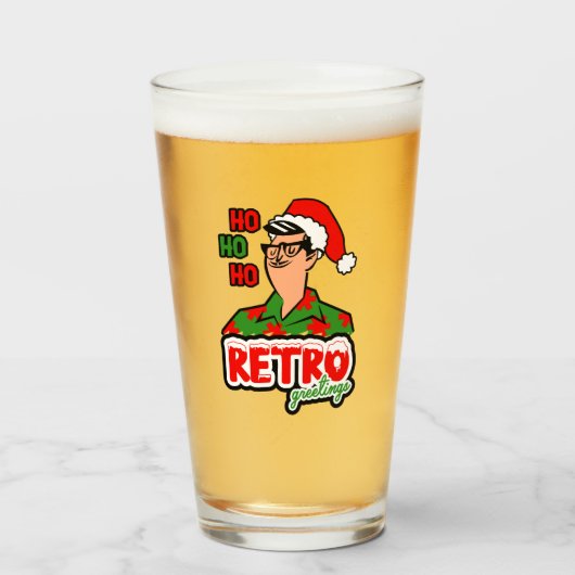 Retro Groeten Kerstmis Glas (Voorkant gevuld)