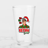 Retro Groeten Kerstmis Glas (Voorkant)