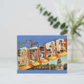 Retro groeten uit Boise Briefkaart (Staand voorkant)