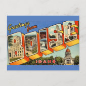 Retro groeten uit Boise Briefkaart (Voorkant)