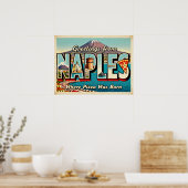 Retro 'Groeten uit Napels'-poster Poster (Keuken)