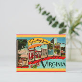 Retro Groeten uit Roanoke, VA Briefkaart (Staand voorkant)