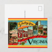 Retro Groeten uit Roanoke, VA Briefkaart (Voorkant / Achterkant)