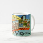 Retro groeten uit Roanoke, VA Koffiemok (Voorkant rechts)