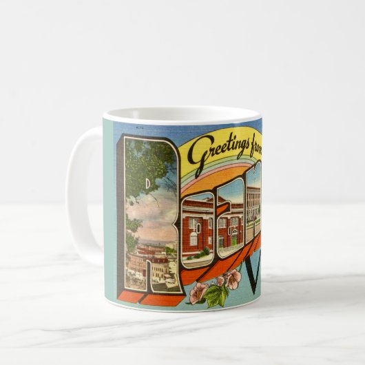 Retro groeten uit Roanoke, VA Koffiemok (Voorkant links)