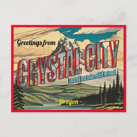 Retro Groeten van Crystal City Briefkaart (Voorkant)