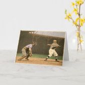 Retro Groeten van het Honkbal van de Stijl Kaart (Gele Bloem)