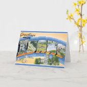 Retro Groeten van Idaho Kaart (Gele Bloem)