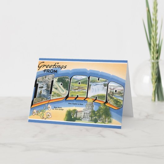 Retro Groeten van Idaho Kaart (Voorkant)
