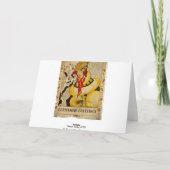 Retro Groeten van Kerstmis van de Vin Feestdagen Kaart (Achterkant)