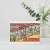 Retro Groeten voor Wilmington Delaware Briefkaart (Staand voorkant)