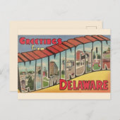 Retro Groeten voor Wilmington Delaware Briefkaart (Voorkant / Achterkant)