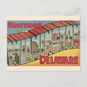 Retro Groeten voor Wilmington Delaware Briefkaart