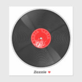 Retro groeven: Vinyl Record Illustratie Sticker (Vel)
