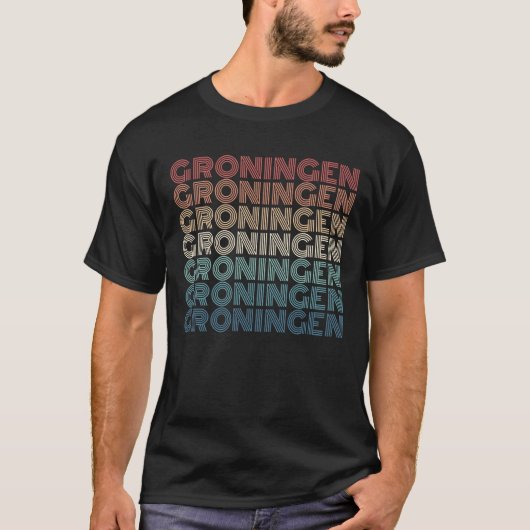 Retro Groningen Nederland T-shirt (Voorkant)