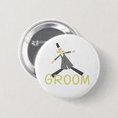 Retro Groom in Tuxedo Ronde Button 5,7 Cm (Voorkant /achterkant)