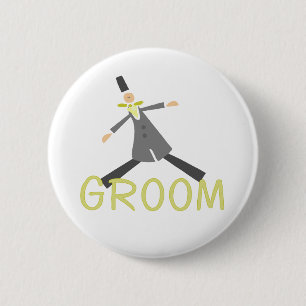 Retro Groom in Tuxedo Ronde Button 5,7 Cm