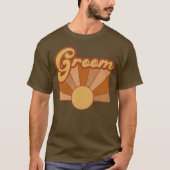 Retro Groom Typography Summer Sun Wedding T-shirt (Voorkant)