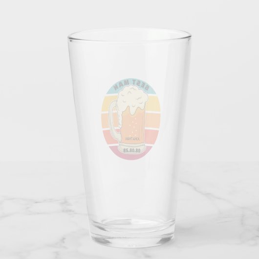 Retro Grooms Man Bachelor Party Weddenschap Beer P Glas (Achterkant)