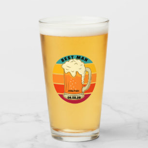 Retro Grooms Man Bachelor Party Weddenschap Beer P Glas