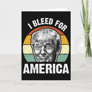 Retro Groot Trump Gezicht Ik Bloed Voor Amerika Vi Kaart
