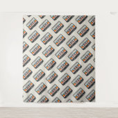 Retro Grootste Hit Cassette Patroon Bruiloft Wandkleed (Voorkant)