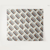 Retro Grootste Hit Cassette Patroon Huwelijk Wandkleed (Voorkant (horizontaal))