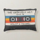 Retro Grootste Hit Cassettebandje Bruiloft Accent Kussen (Voorkant)