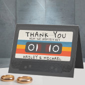 Retro Grootste Hit Cassettebandje Bruiloft Bedankkaart