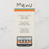  Retro Grootste Hit Cassettebandje Bruiloft Menu (Voorkant)