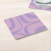 Retro Groove Abstract Paars Lavender Lila Kartonnen Onderzetters (Schuin)