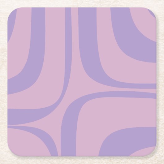 Retro Groove Abstract Paars Lavender Lila Kartonnen Onderzetters (Voorkant)