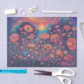 Retro Groove Bloemen Decoupage Tissuepapier (Craft)