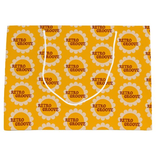 Retro Groove Grote Cadeaubag Groot Cadeauzakje (Voorkant)