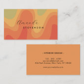 Retro Groove Liquid Abstract III Visitekaartje (Voorkant / Achterkant)