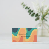Retro Groove Liquid Abstract IV Visitekaartje (Staand voorkant)