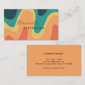 Retro Groove Liquid Abstract IV Visitekaartje (Voorkant / Achterkant)